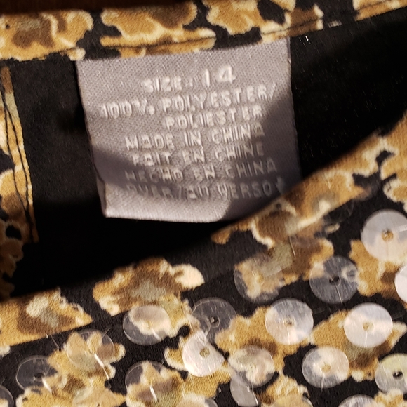 Vintage Liz Claiborne Trapeze Swing Dress Floral Sequined 90's Grundge - Picture 6 of 8